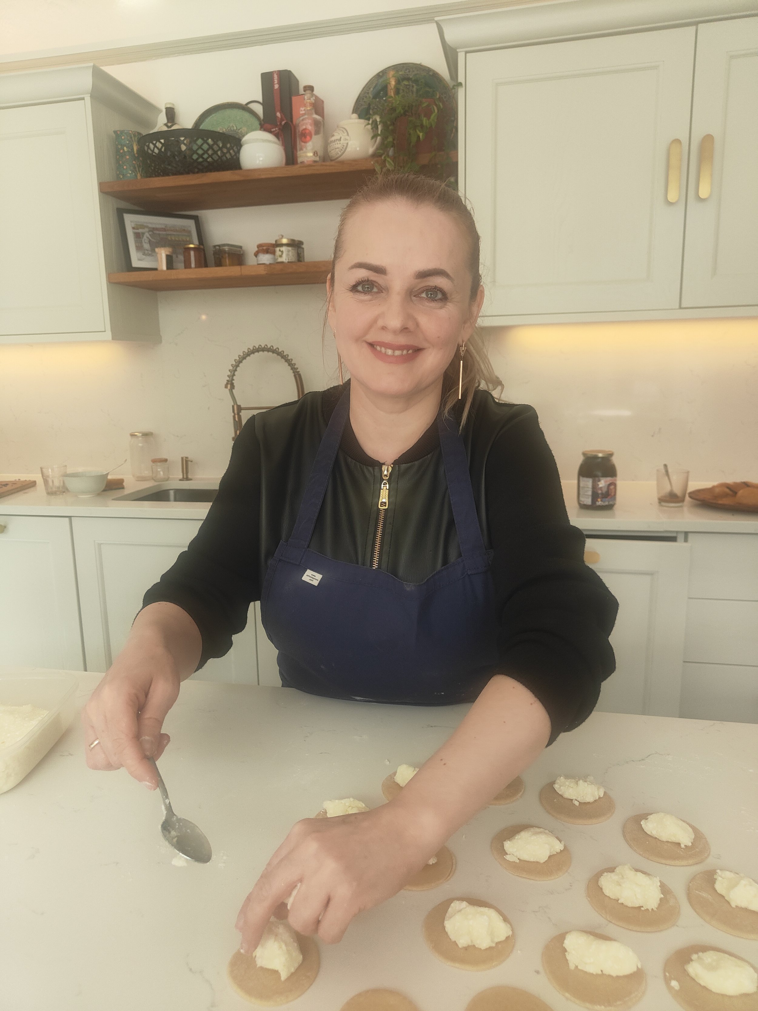 Our lovely Ukrainian chef - Maryana making Varenyki