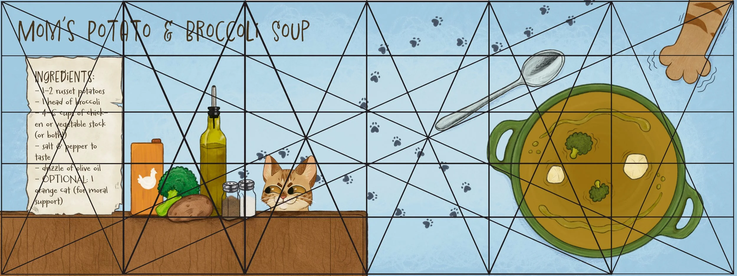 the final composition with an armature overlay.