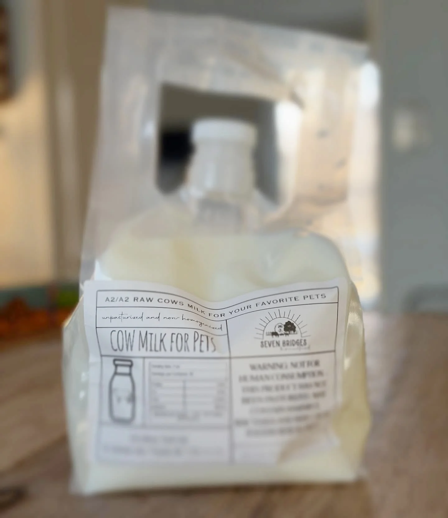 1/2 Gallon - Raw A2/A2 Cows Milk for Pets