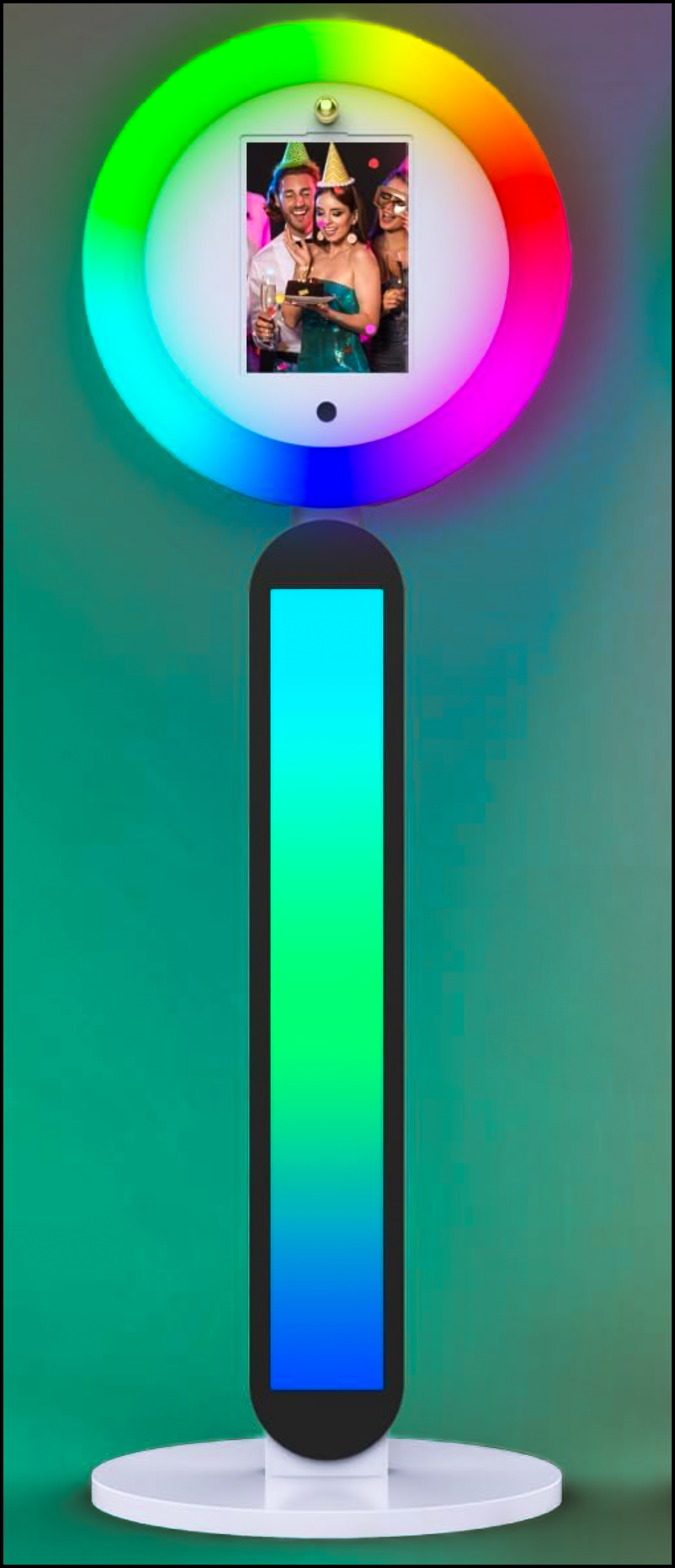 A colorful photo booth