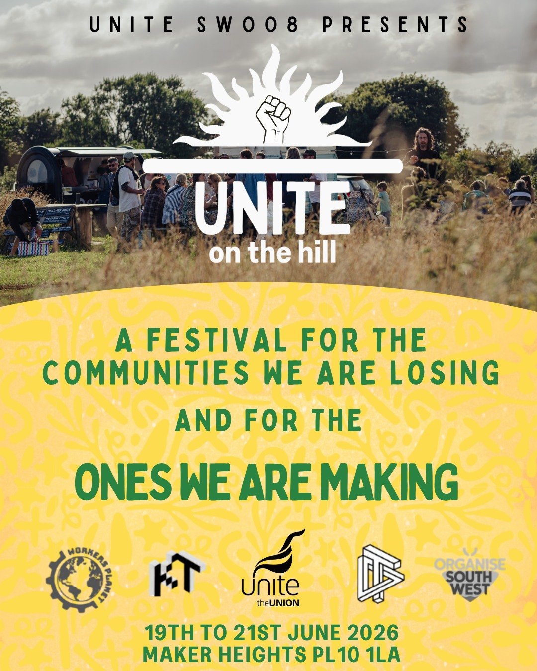 Something special is coming to Maker June 19th-21st💫

We&rsquo;re looking forward to hosting Unite on the Hill, an event for Unite members, family and friends. Join us for a packed weekend of foot-stomping beats, kids activities, nourishing food, an