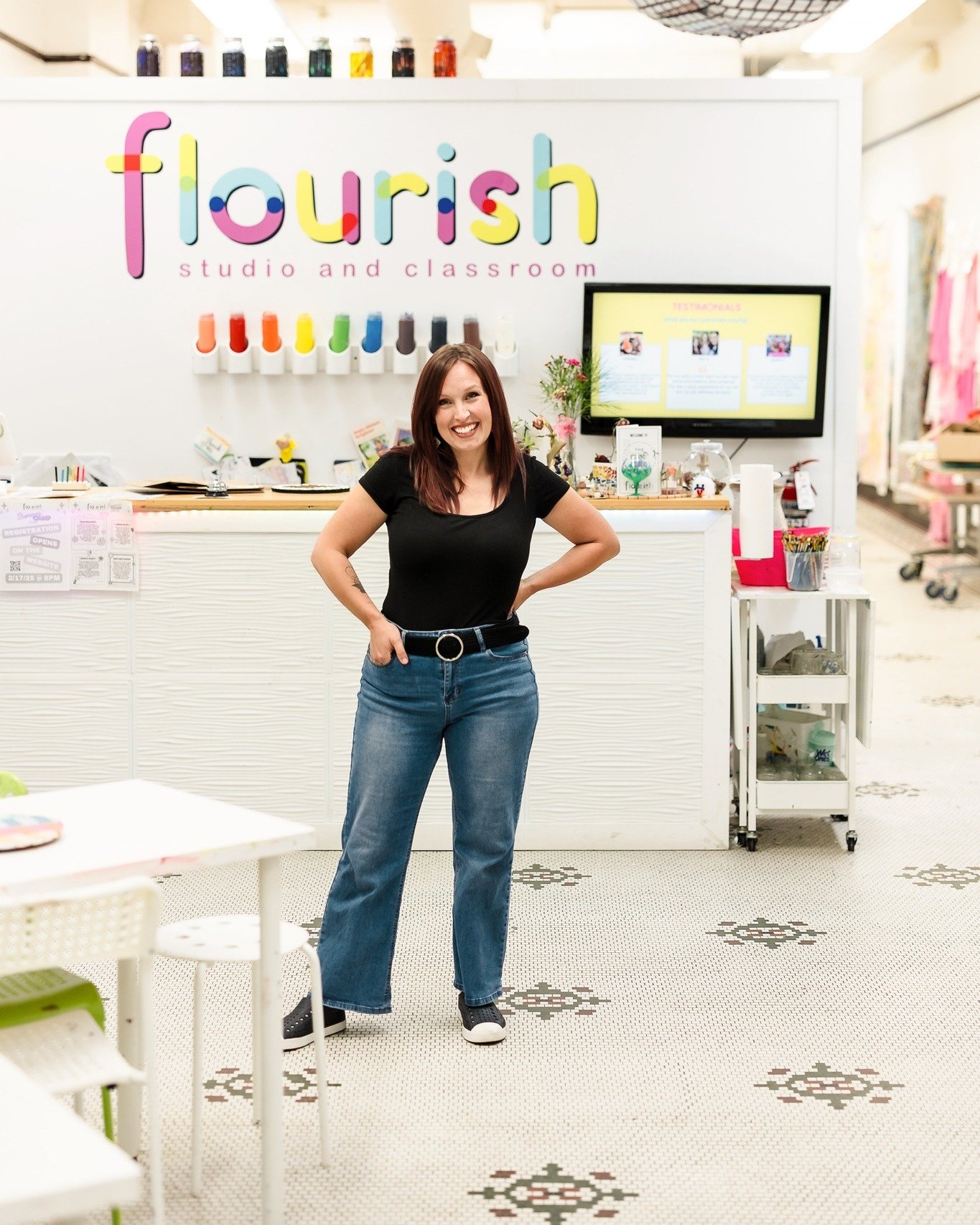 🎨 Creative. Electric. Heartfelt. That&rsquo;s Amanda.

Flourish Studio and Classroom is more than a business&mdash;it&rsquo;s Amanda&rsquo;s soul in art form.

It&rsquo;s where families gather, creativity explodes, and community is built with every 