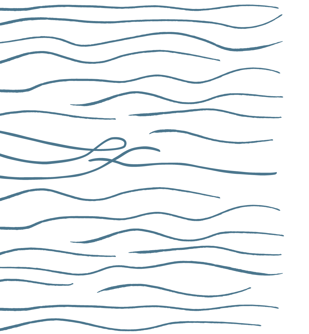Blue illustration of an ocean current