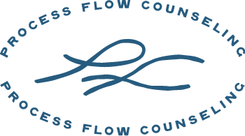 Blue oval logo for Process Flow Counseling