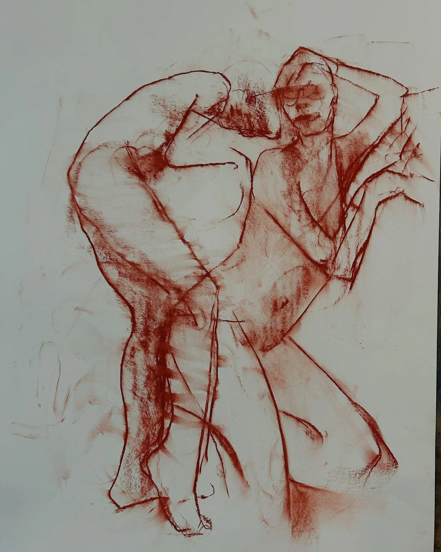 One and two minute gestures with the amazing @bluede_model2 and @magg.mack @camposmartin030 @s.bamf_ fast furious frustrating fun thank you!🩶#contewatteau #gesturedrawing #drawthefigure #markmaking #searching #sharedbodyparts#risk#washingtonstudiosc