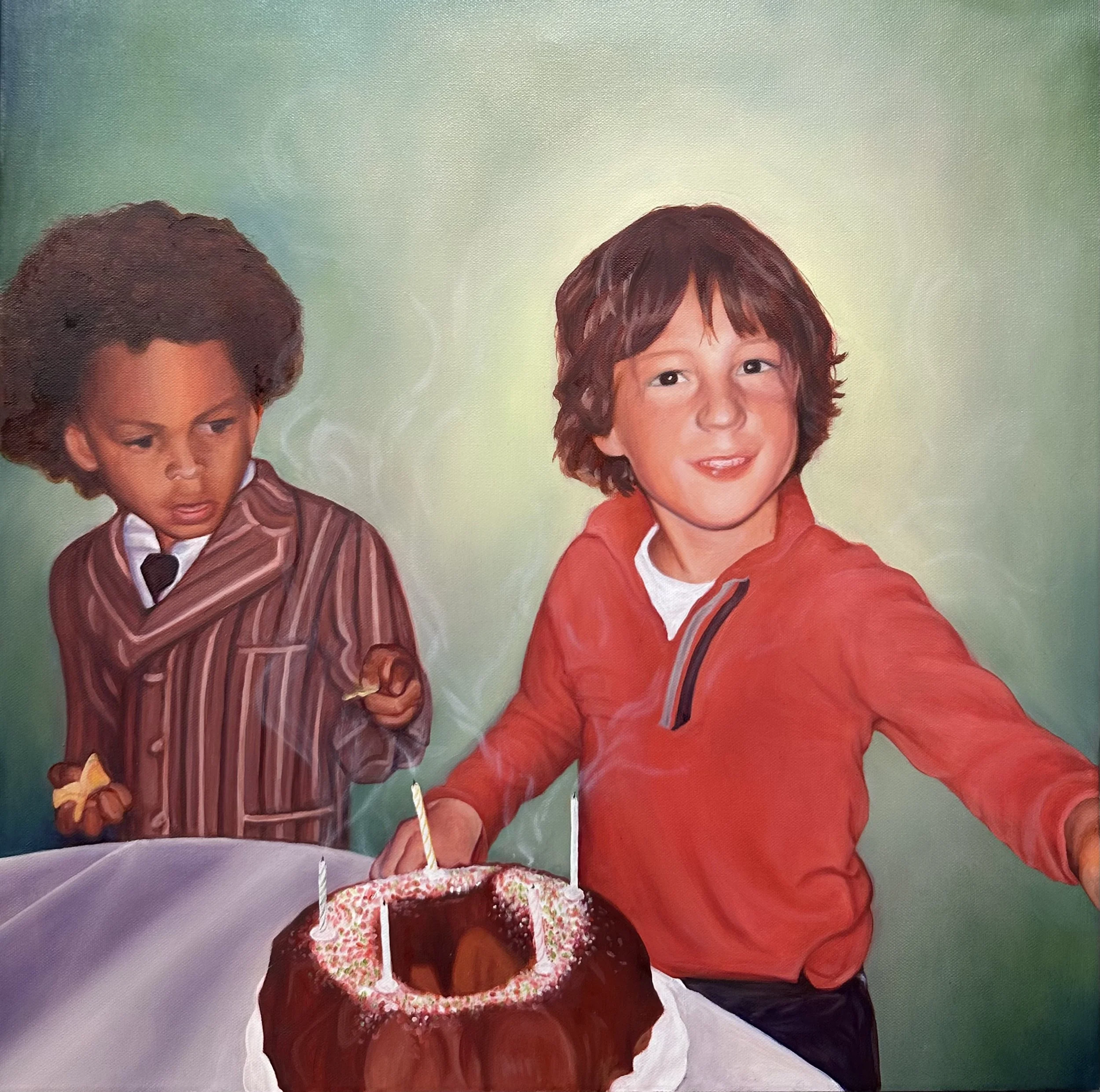 A Celebration of What?, Oil on cnvas, 60cm x 60cm