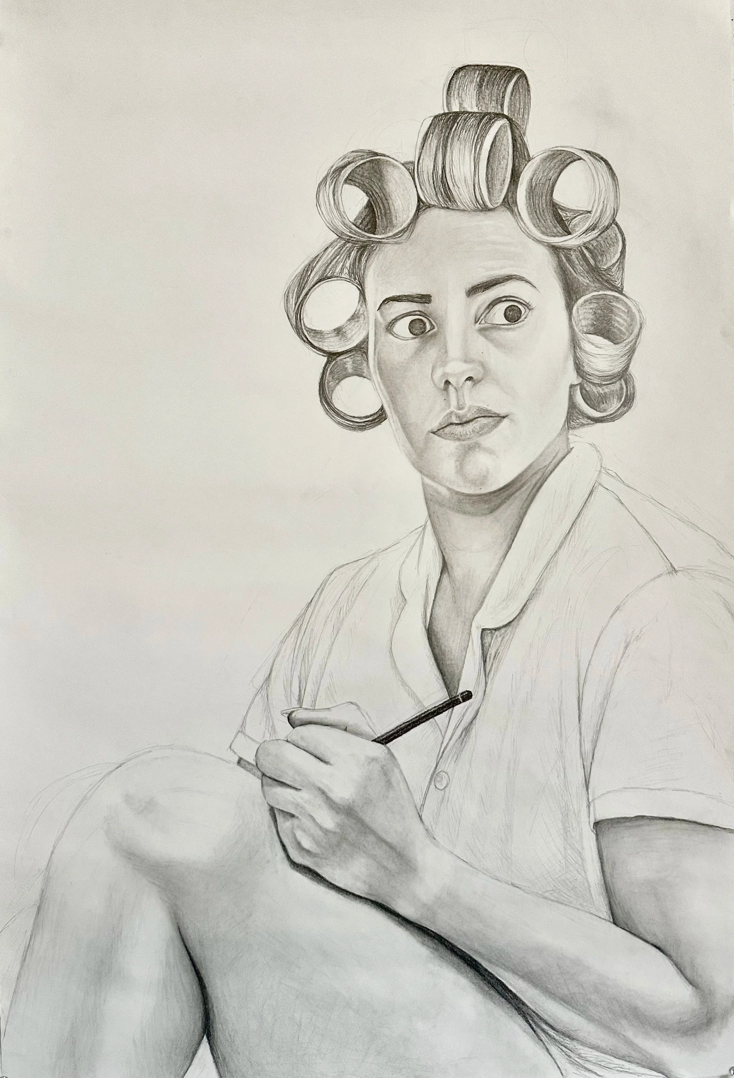 Self Portrait Study, 24x36 inches, Graphite on paper