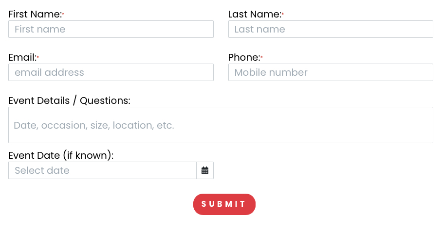 Contact Fred about your event