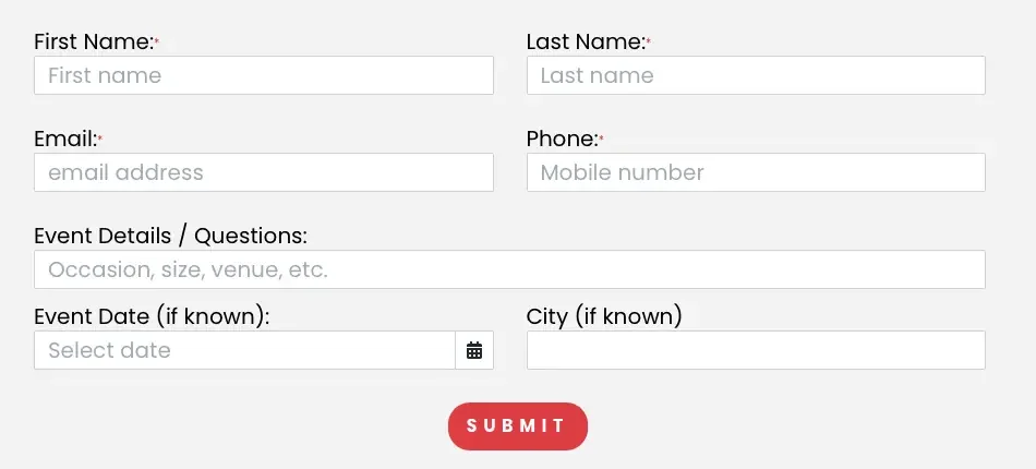 Contact Fred about your event