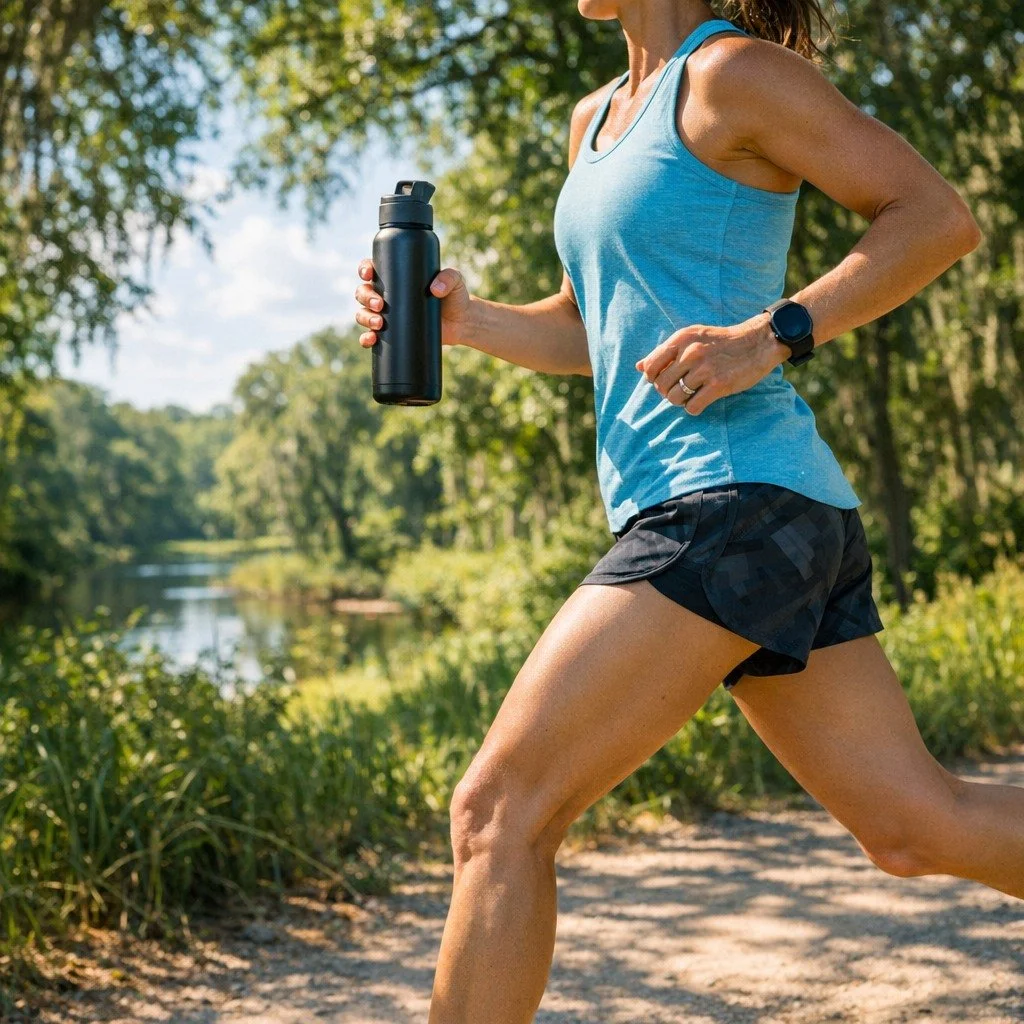 Did you know that runners in Florida can lose up to 1.5 liters of sweat per hour in the heat? 🏃&zwj;♂️💧 Staying hydrated is key to conquering the trails with confidenc. What are your favorite ways to stay hydrated during your run? #FloridaRunning #