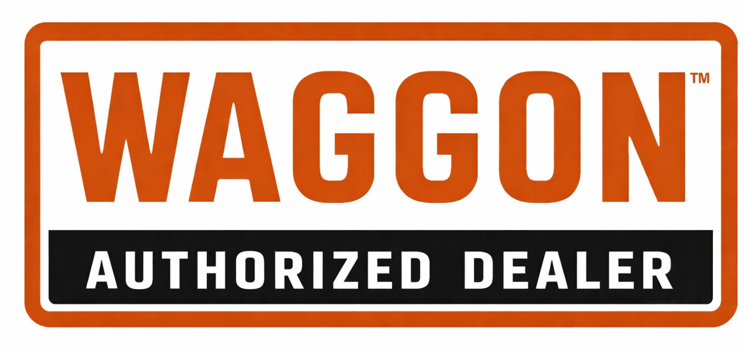 A sign indicating Waggon authorized dealer.