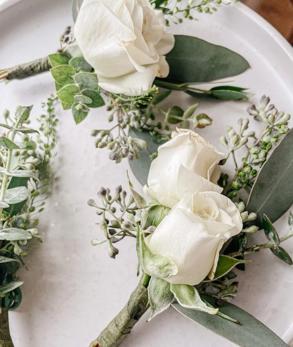 white rose flower boutonniere for school dance