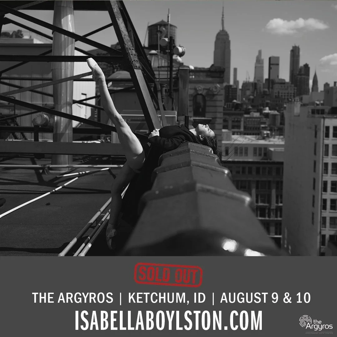 Due to high demand, all performances by Isabella Boylston at The Argyros on August 9th and 10th are officially sold out. We appreciate the public's enthusiastic support and we can't wait to see you there this weekend!