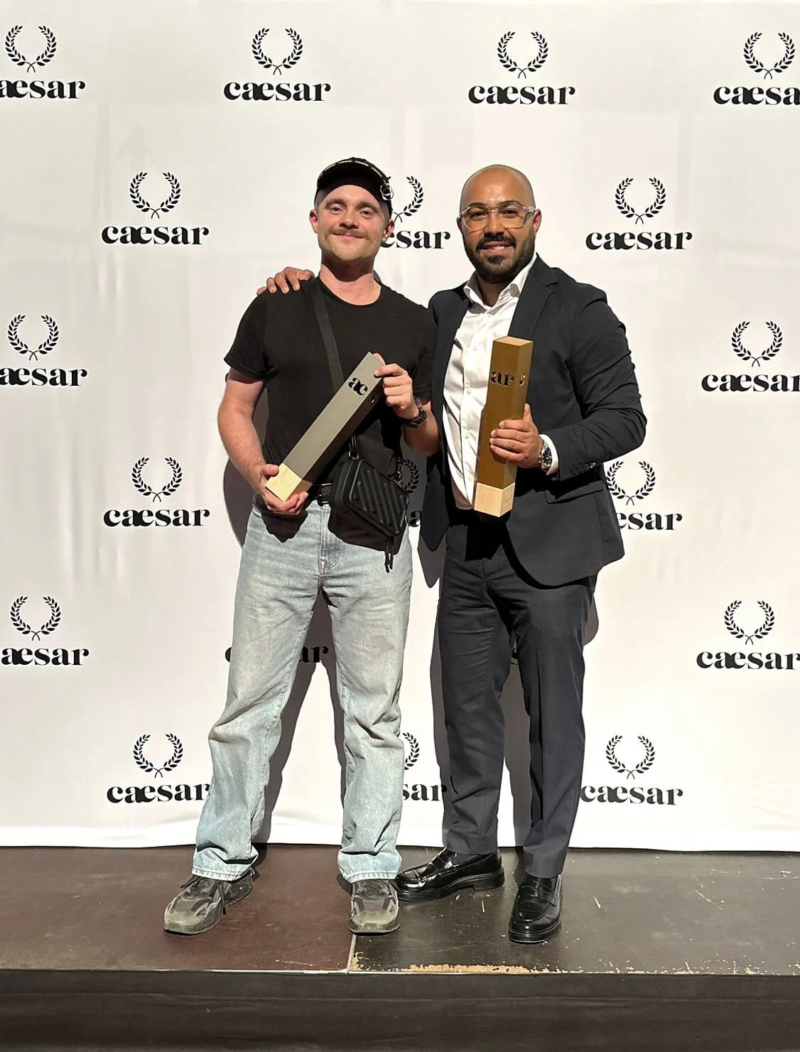 Martin Haas mit dem Werbepreis Caesar