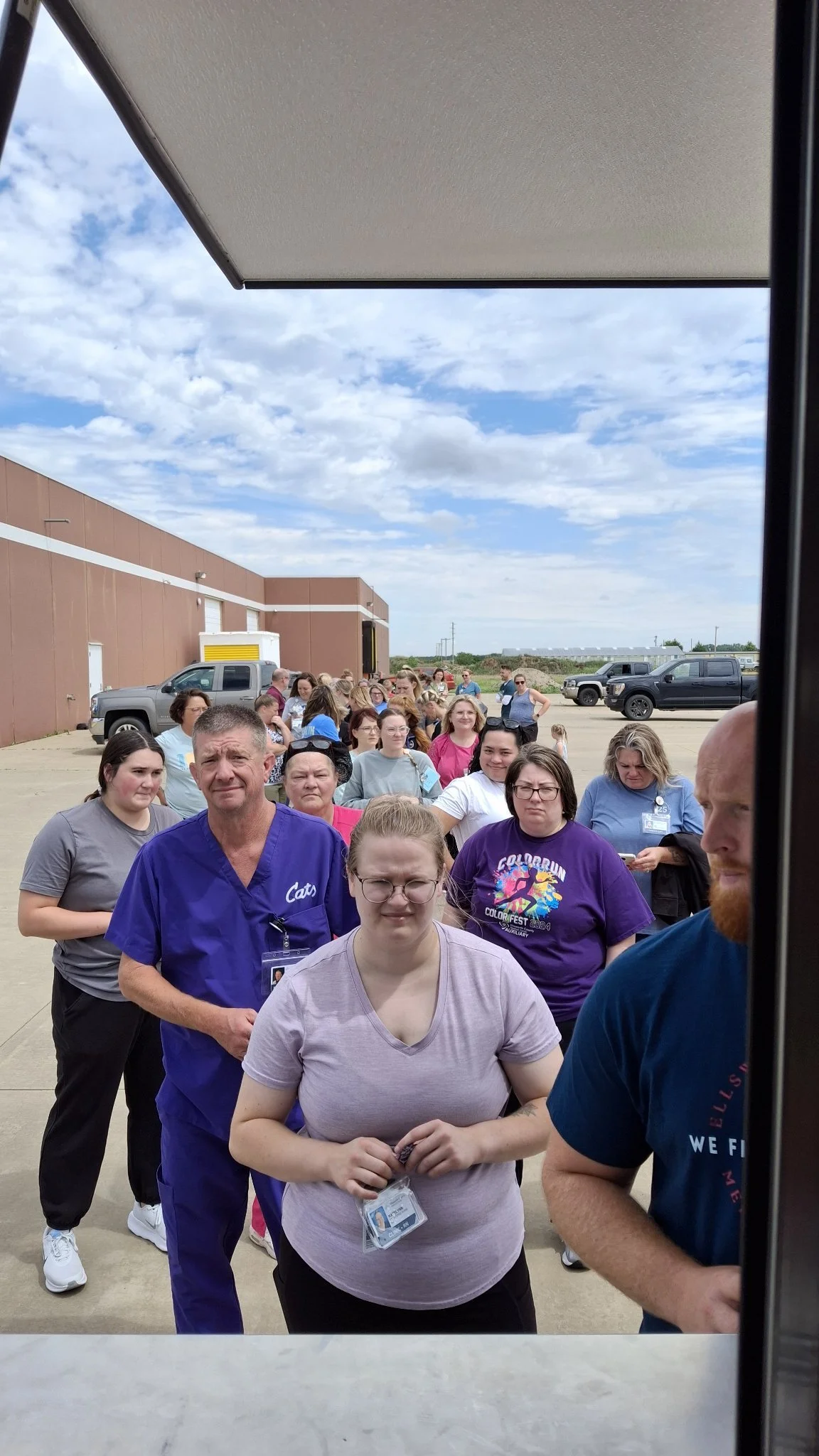 Customers lined up at the Paradise Eats food truck