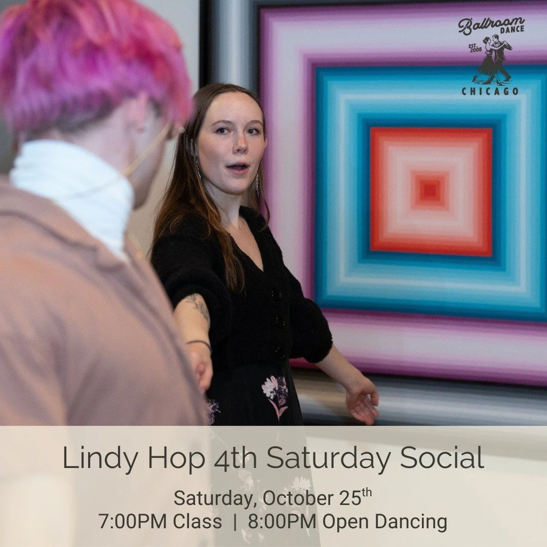 Join us for a beginner Lindy Hop class followed by open dancing this Saturday (10/25) starting at 7pm. Our 4th Saturday Socials are BYOB and $30/person.
7:00pm - Opt general partner dance warm-up
7:15pm - Lindy Hop class begins
8:00pm - Open dancin