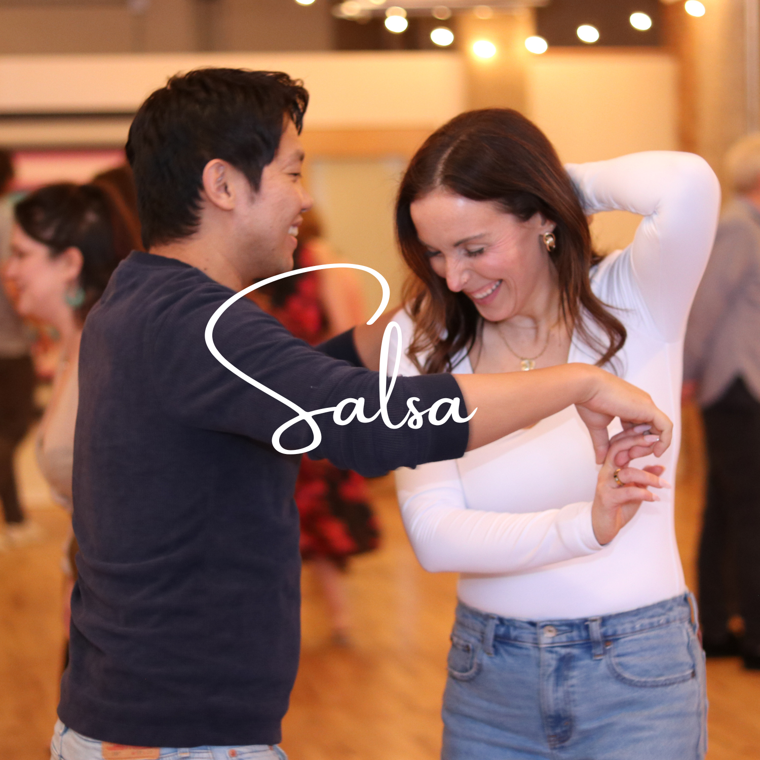 Salsa Club classes for couples, DanceSport Latin classes for individuals, Crash Course, Socials