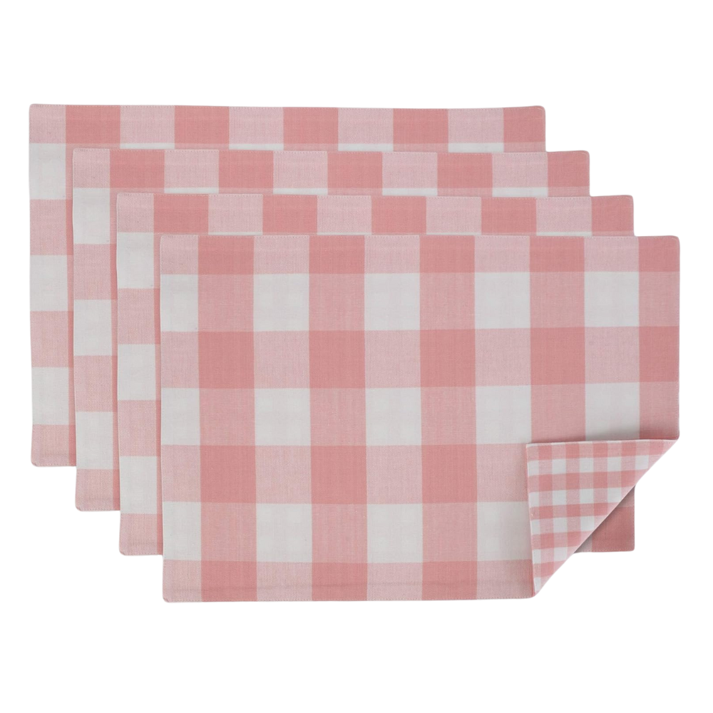 Pink Gingham Placemat Set