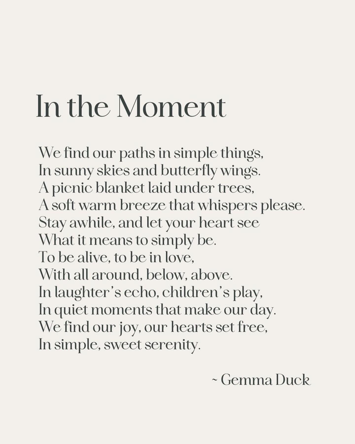 Oh you guys, I&rsquo;ve been completely overwhelmed by the love you&rsquo;ve all shared for &lsquo;In the Moment&rsquo; today. 🌿✨ It seems this little poem of mine has touched hearts in a way I could only have hoped for. In honour of World Poetry Da