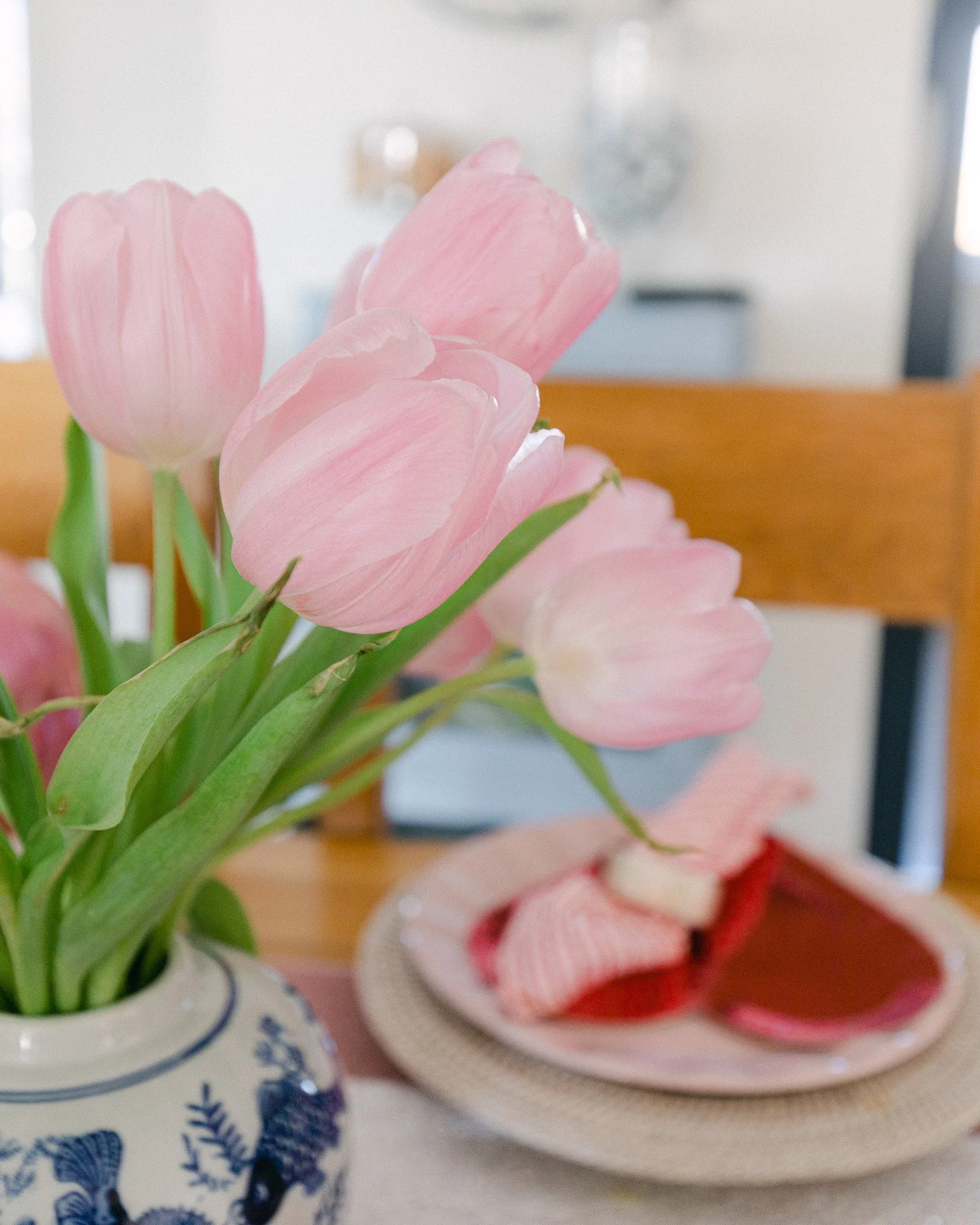 £1 bunch of pink tulips perfect for valentines breakfasts and whispers of spring by Gemma Duck