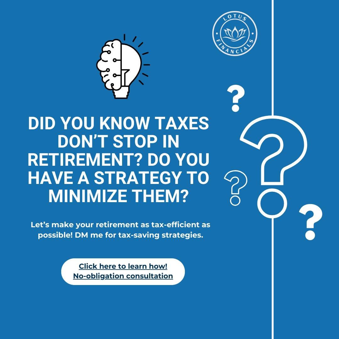 Are You Ready for Retirement? 
Let&rsquo;s Talk About the Big Questions!

Let&rsquo;s make sure your retirement plan works for YOU! Drop your thoughts in the comments or DM me to start planning for a secure and stress-free retirement.

LotusFinancial
