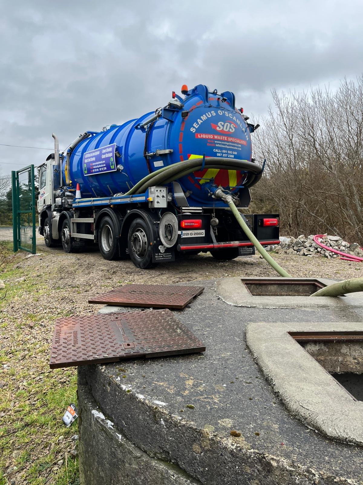 Emptying a septic tank with an SOS Liquid Waste truck in Galway.jpg