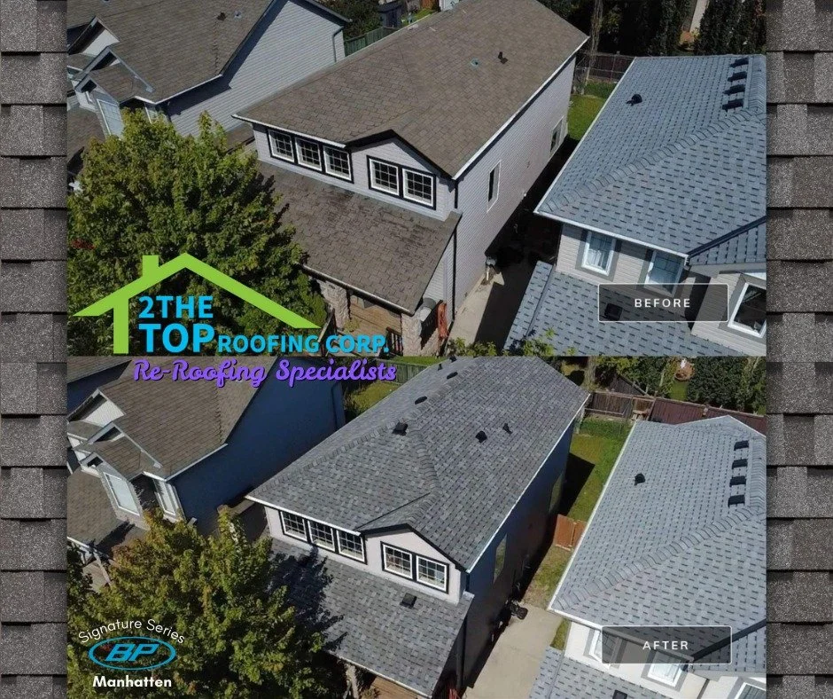 BP Signature Series Shingles &ndash; Manhattan
📍 Spruce Grove, AB
Spruce Grove just got a roof refresh that&rsquo;s as tough as it is timeless. From weathered and worn to sleek and storm-ready, this upgrade delivers curb appeal and protection for ye