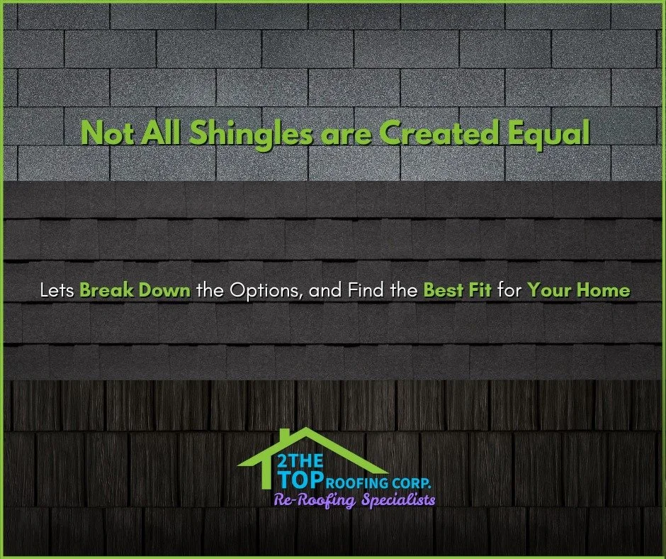 Not all shingles are created equal.
We broke it down to the top 3 &mdash; so you can choose what fits your home, budget, and long-term goals.
🔸 Architectural Shingles &mdash; best value, most popular
⚡ Class 4 Impact Shingles &mdash; hail-resistant,