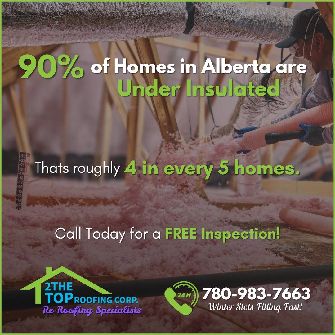 90% of Alberta homes are under-insulated.
That&rsquo;s 4 out of 5 homes losing heat, wasting money, and struggling with uneven room temps.
We&rsquo;re offering FREE Attic Inspections to help homeowners seal in warmth before winter hits.

📞 Call 780-