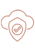 Shield with check mark inside cloud icon