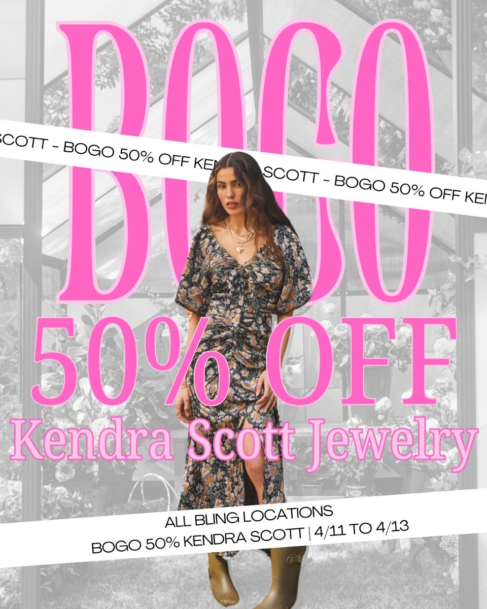 ✨ It's time to treat yourself! ✨ 

Enjoy BOGO 50% off Kendra Scott jewelry from April 11-13th. 

Double the sparkle, double the style! 💎💖 #KendraScott #BOGO #JewelryLove 
@kendrascott Kendra Scott