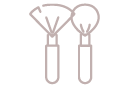 Outline of two makeup brushes