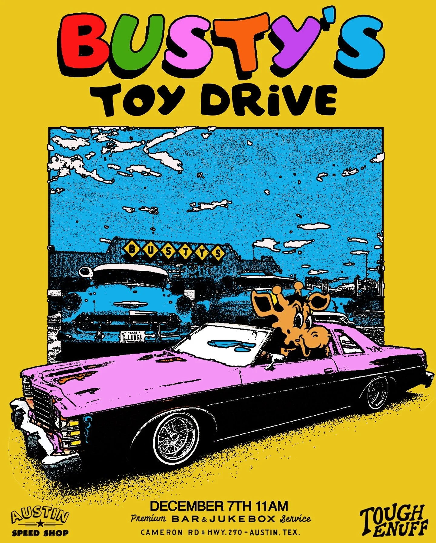 💥🏁Today&rsquo;s the day! Share the love at Busty&rsquo;s Car Show &amp; Toy Drive! Grab some brunch and take advantage of this weather. ☀️ Accepting unwrapped toys!