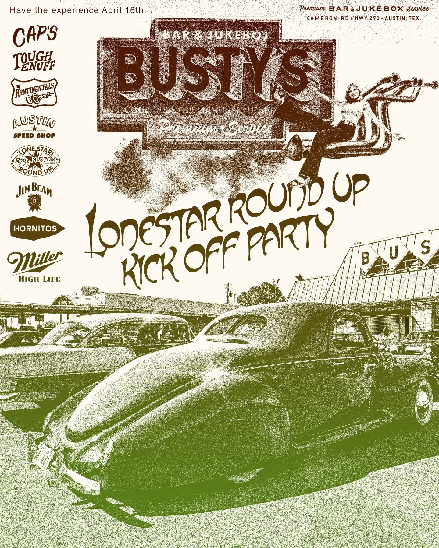 🏁TODAY at BUSTY&rsquo;S! 🏁 LSRU kick off party!💨 Lot blocked off at 2PM. Sugaree &amp; Cold Sweat at 8PM! 🏁