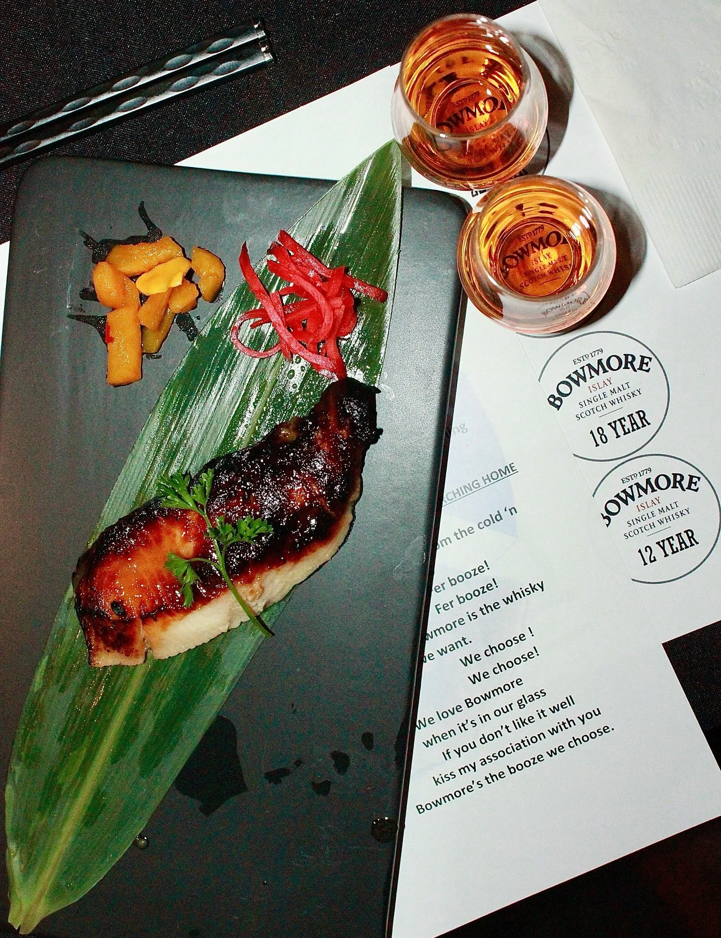 Highlights from our premium Bowmore x Aston Martin dinner ✨🥃 

From a 6-course Japanese-inspired menu to rare pours of Bowmore 12, 18, 20 Distiller&rsquo;s Exclusive, and the Bowmore x Aston Martin 21 &amp; 22, this dinner was an unforgettable journ