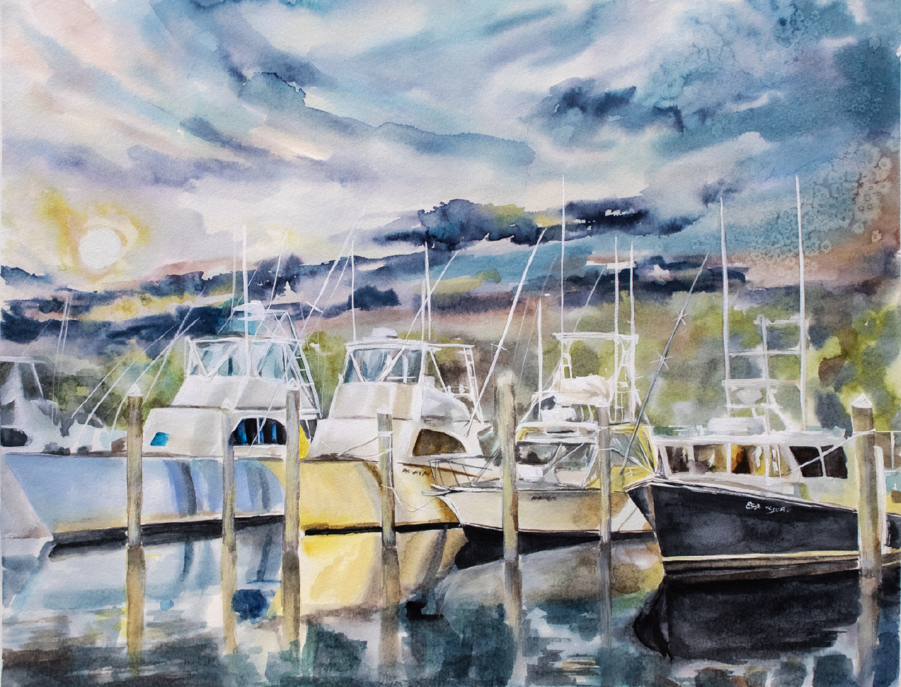 Pirate's Cove Marina at Dusk Print, 18"x24"