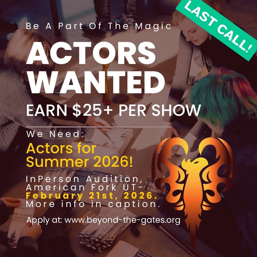 🙌⚔️ HEAR YE HEAR YE! Last call on casting for our upcoming 2026 season! ✨👑

Here&rsquo;s what we&rsquo;re looking for;
-Fantasy Fanatics 🧚🎆
-Customer Service Focused individuals 💕👑
-Those with intense passion for story telling 📖✨

Apply by 11: