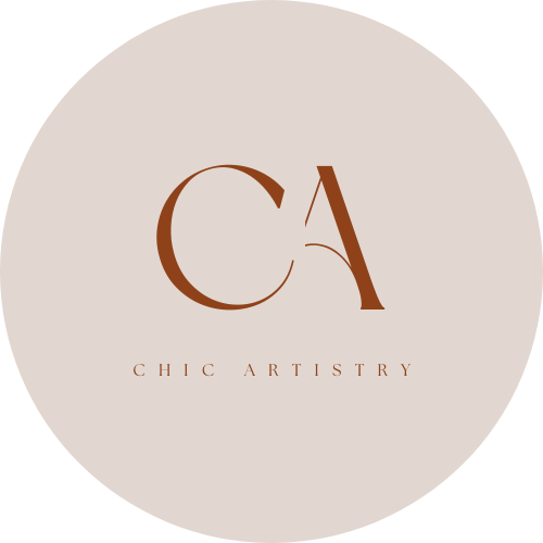 Stylized logo with letters "C A" and text "Chic Artistry."