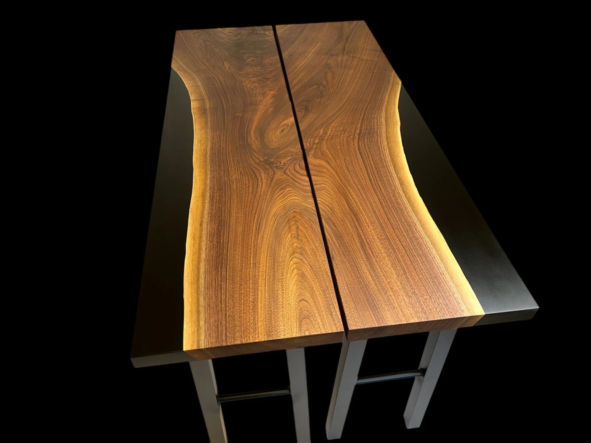 Walnut & Epoxy Console Table