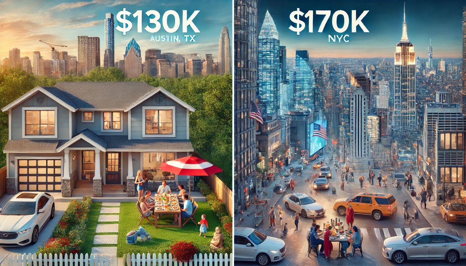 Is $130k in Austin comparable with $170k in NYC?
