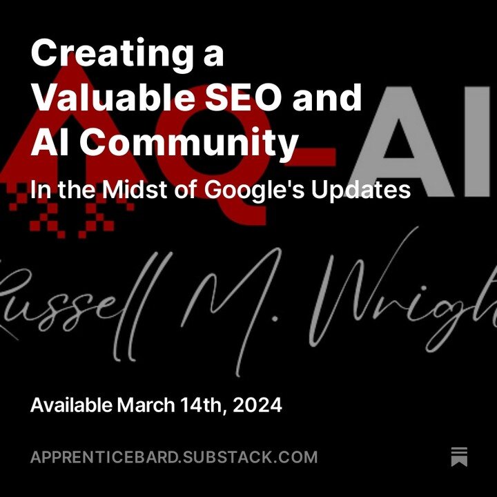 See what we are up to these days over at Super-Intelligent AI-SEO.

https://open.substack.com/pub/apprenticebard/p/creating-a-valuable-seo-and-ai-community