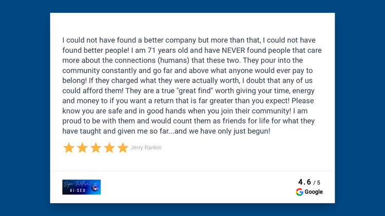Google Review from Jerry Rankin