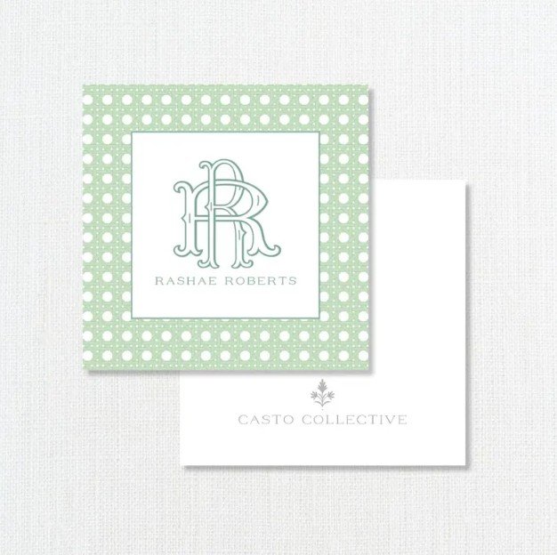 Rattan Monogram Enclosure Card
