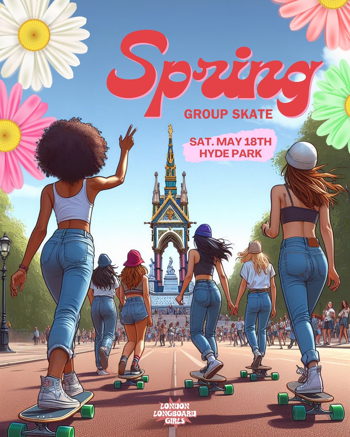 🌸🌞 Join our SPRING MEETUP &amp; GROUP SKATE on May 18th 🌷🌼

🌼 All levels welcome (and celebrated)! If you are a beginner, it&rsquo;s a great place to come and practice your skills in a safe environment.
🌼 Come join a friendly community of women