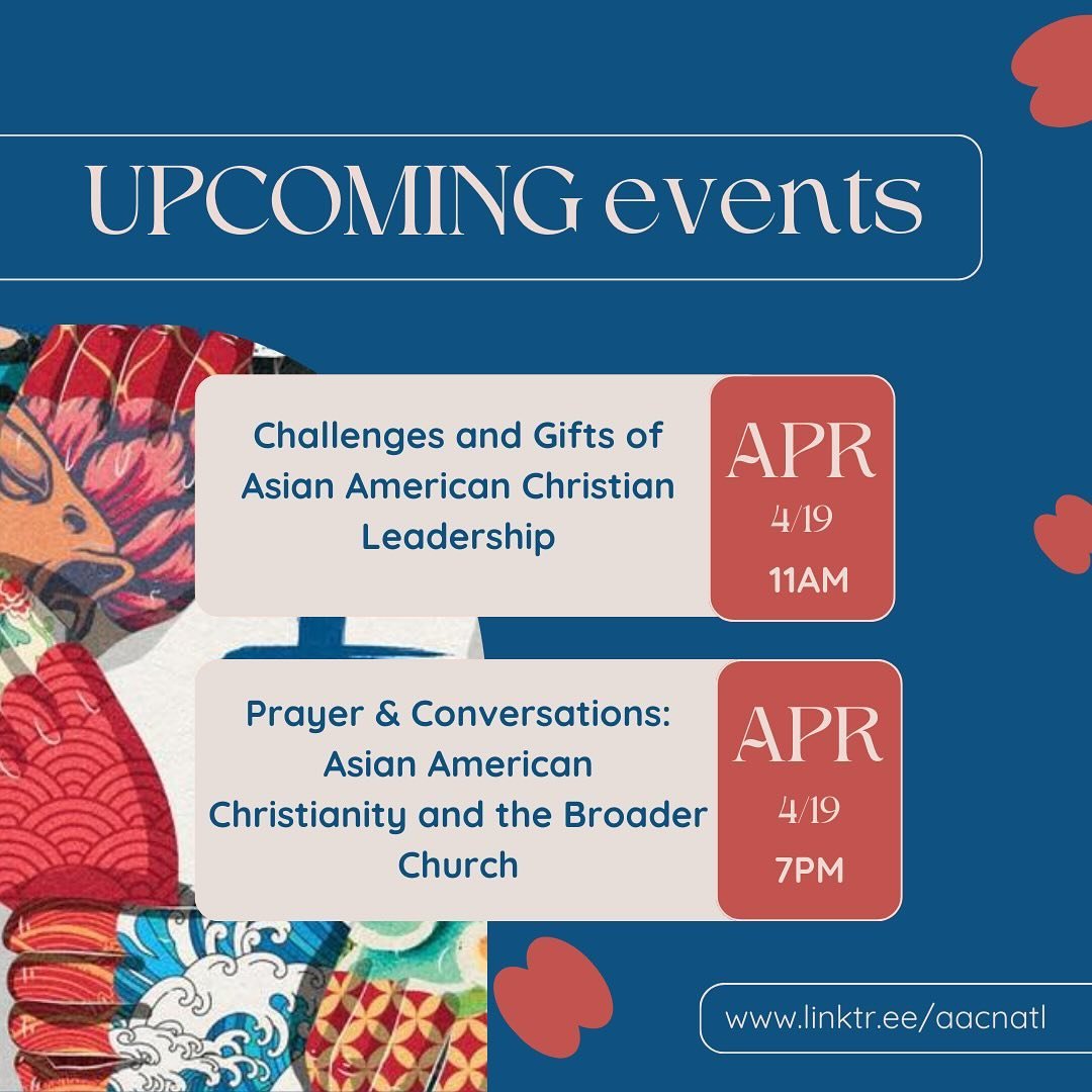 // CHECK OUT // our upcoming events this month! 

See link in profile for more details! 👏🏻

#aapi #aapicommunity #aapichristian #leadership #christian #church #community #diversity