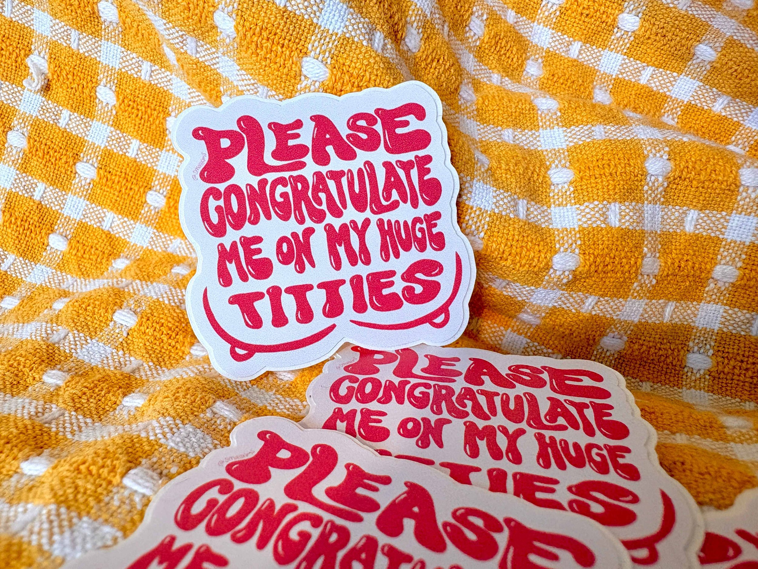 huge tiddies sticker