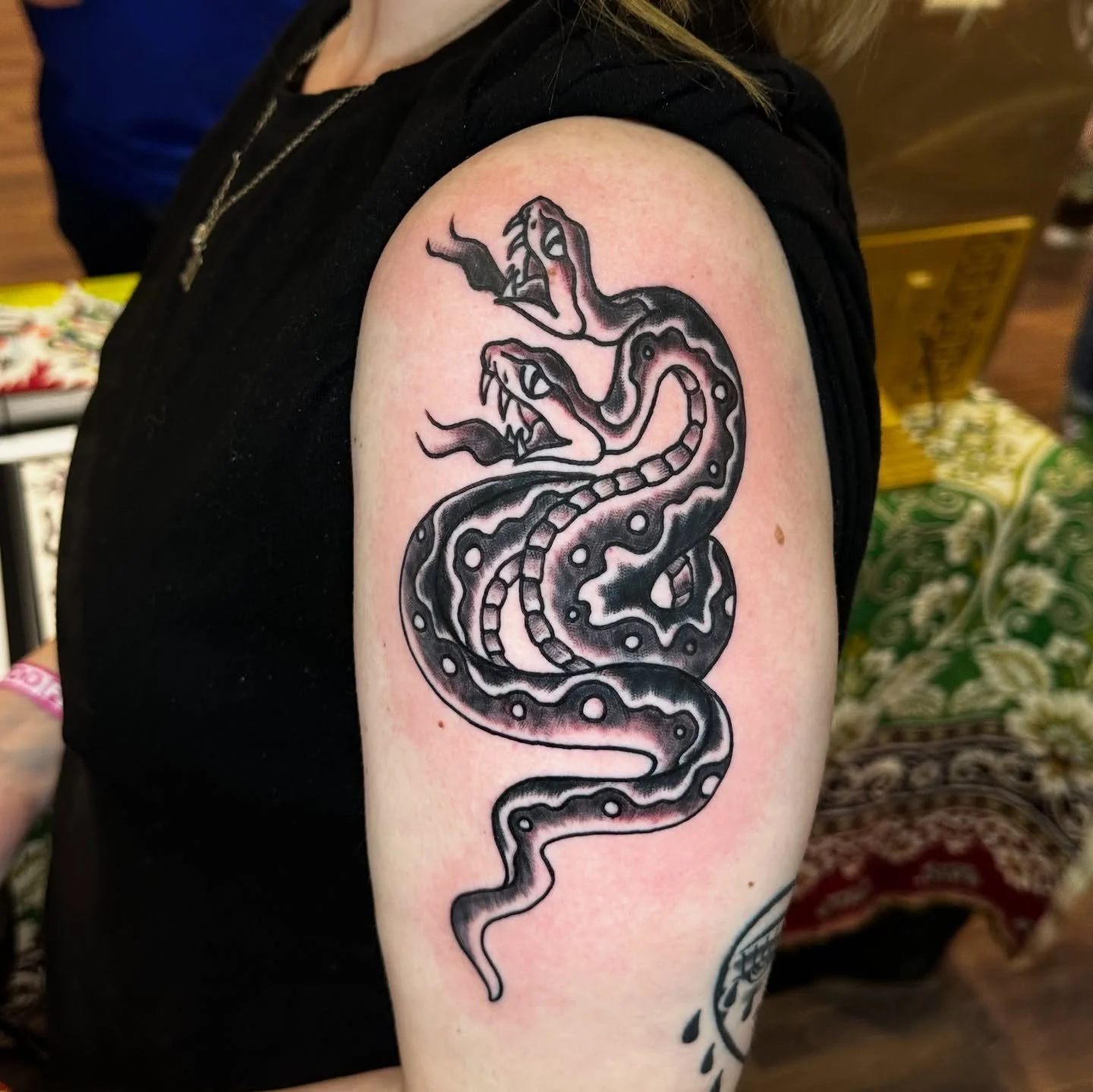 Catching up on a post for Friday the 13th and the first convention of the year. Good times with good friends @stlouistattoofestival and @steelandinktattoostudio! Much love y&rsquo;all, thanks for letting me do this. I love tattooing. And big thanks t