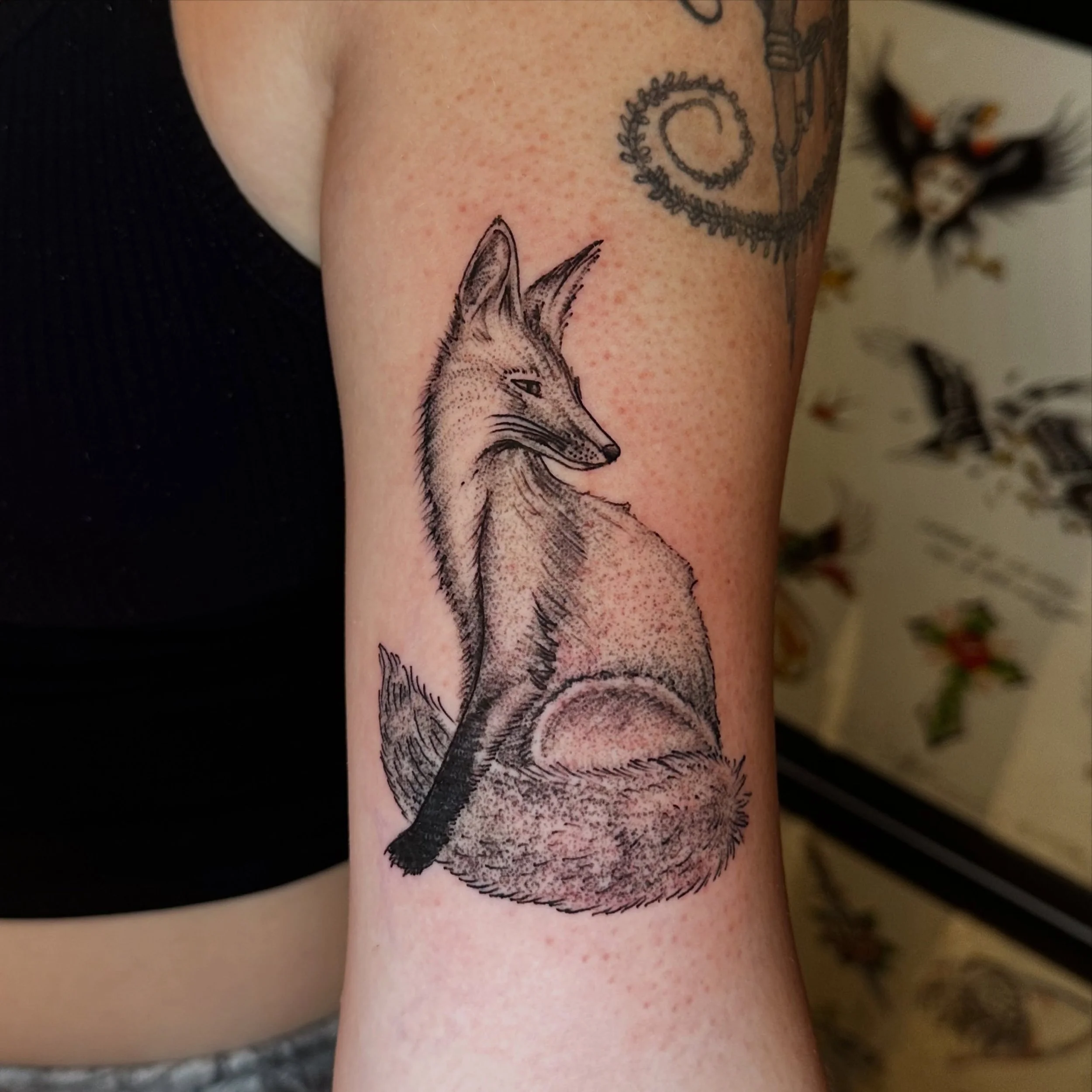 Fresh fox, healed radish and crane for Mayla! Done @oasis_studio_stl