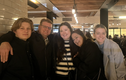 Jayson Gallaway and family posing for a quick pick at Shawna's Dental School Graduation, in Seattle, WA.
(Left to right)
(son)Tyler Gallaway, Jayson Gallaway, Samantha Sarrett, (daughter), Cynthia Gallaway (wife), Shawna Sarrett DDS (daughter)