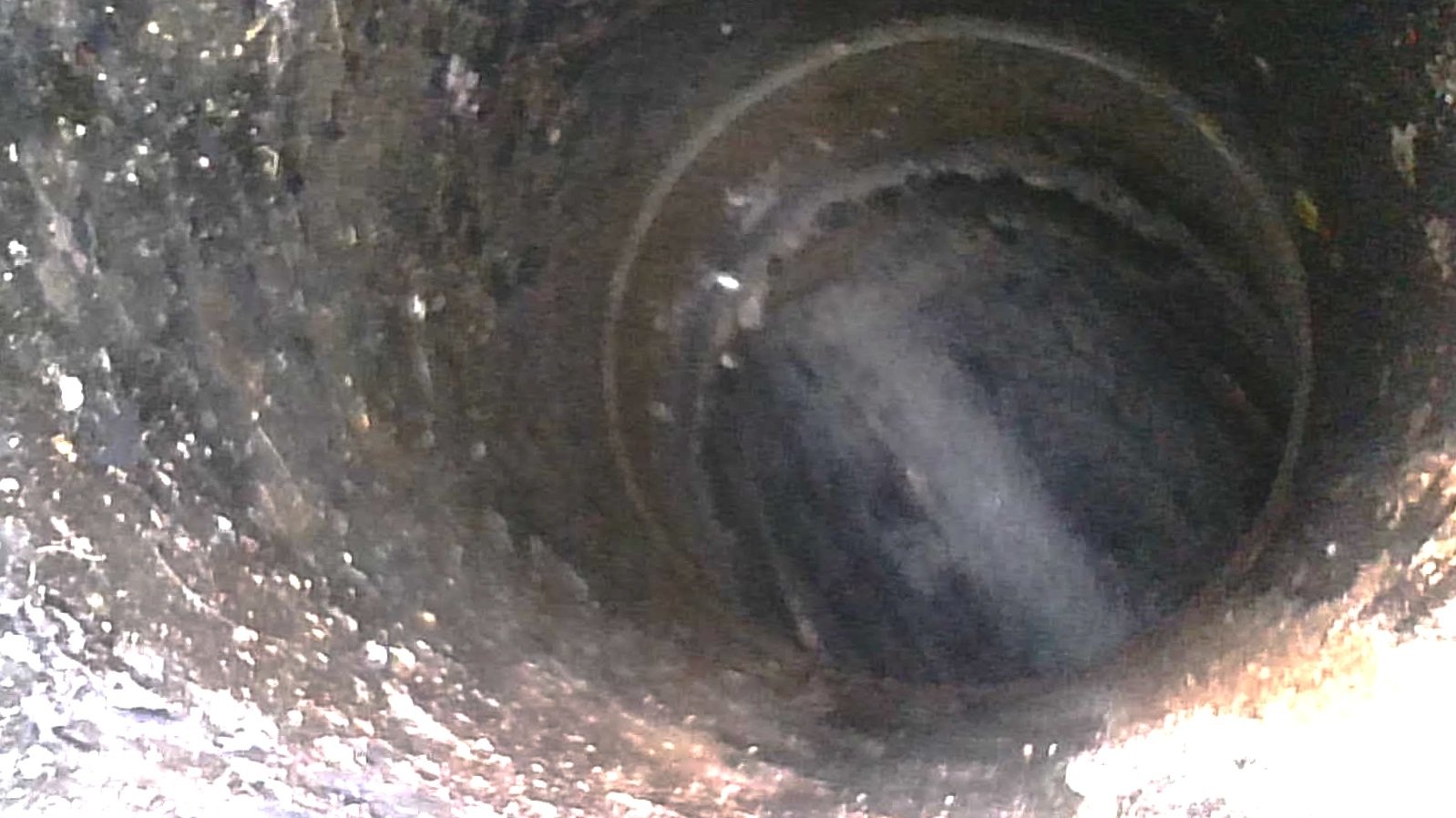 JDOGZ advanced pipe inspection is showing a clean sewer drop to city sewer .